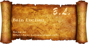 Bein Luciusz névjegykártya
